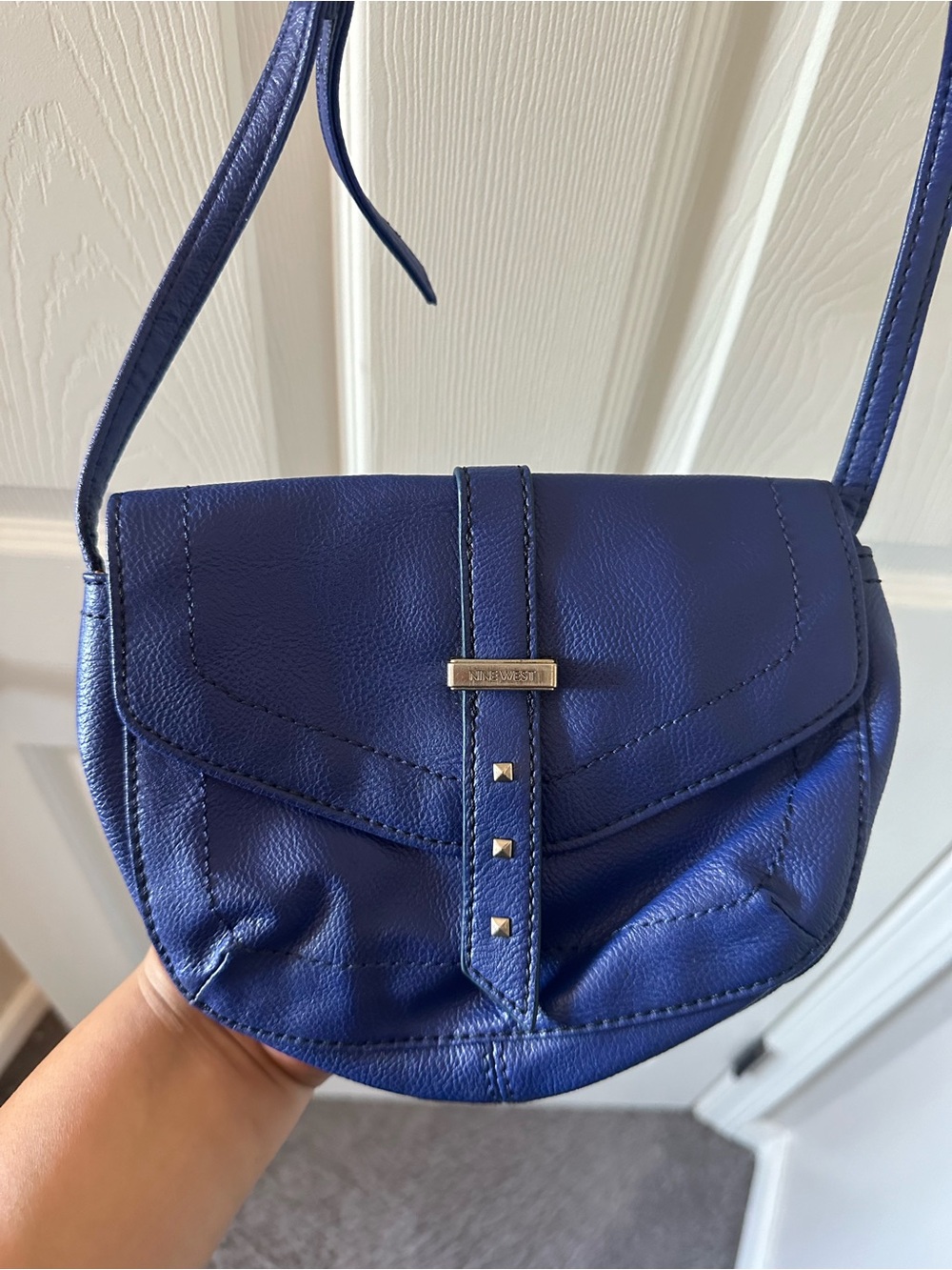 Nine West Blue Leather Purse Crossbody Bag